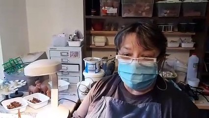 Claudine Hugues, santonnier à Saint-Restitut en Drôme provençale