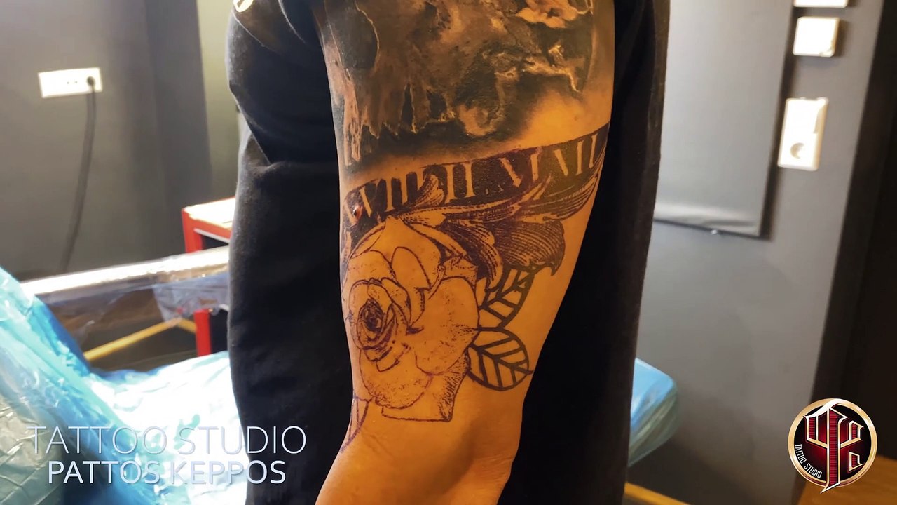 Tattoo Studio Pattos Keppos - Tattoo Rose With Date