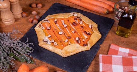 Une tarte rustique aux carottes et au fromage de chèvre pour se réconforter cet hiver !
