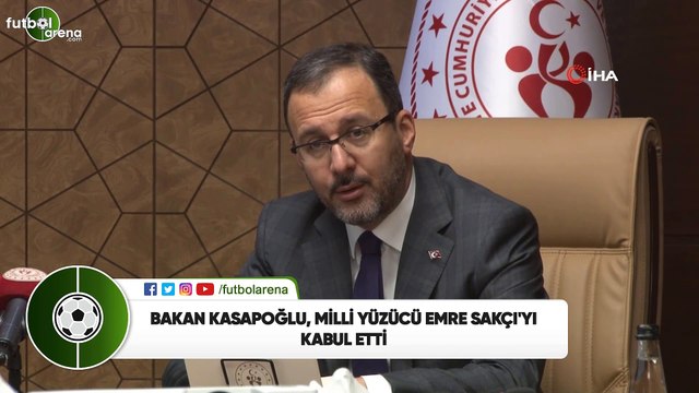 Bakan Kasapoğlu, milli yüzücü Emre Sakçı'yı kabul etti