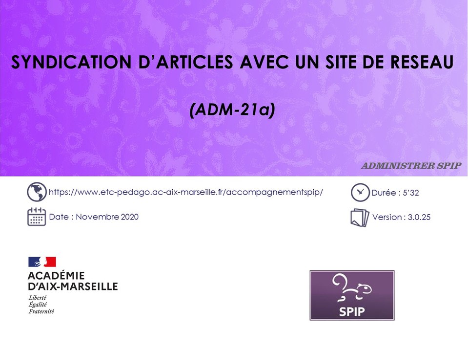 Syndication d'articles avec un site de réseau sous SPIP