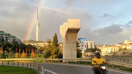 İSTANBUL - Gökkuşağı güzel manzara oluşturdu