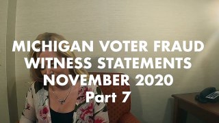 Michigan Voter Fraud Eyewitness Statements - Melissa Carone, Nov. 2020