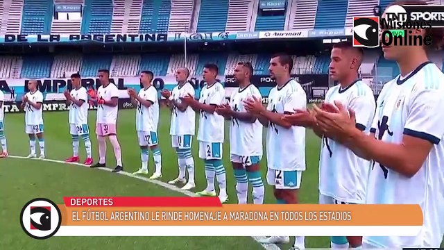 DEPORTES EL FÚTBOL ARGENTINO LE RINDE HOMENAJE A MARADONA EN TODOS LOS ESTADIOS