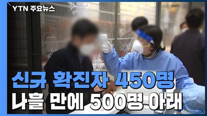 국내 코로나19 신규 확진자 450명...나흘 만에 500명 아래 / YTN