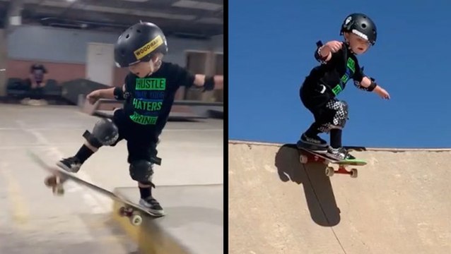 2-Year-Old Skateboarder Shows Us How It's Done