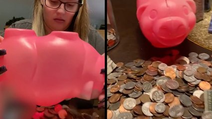There Was A Surprising Amount Of Cash Inside This Piggy Bank!