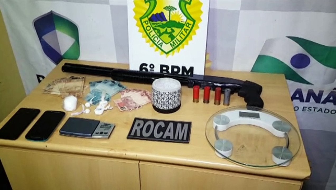 Rocam detém suspeitos com drogas e espingarda no Bairro Morumbi