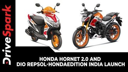 Скачать видео: Honda Hornet 2.0 & Dio Repsol-Honda Edition | India Launch | Prices, Specs, Features & Other Details