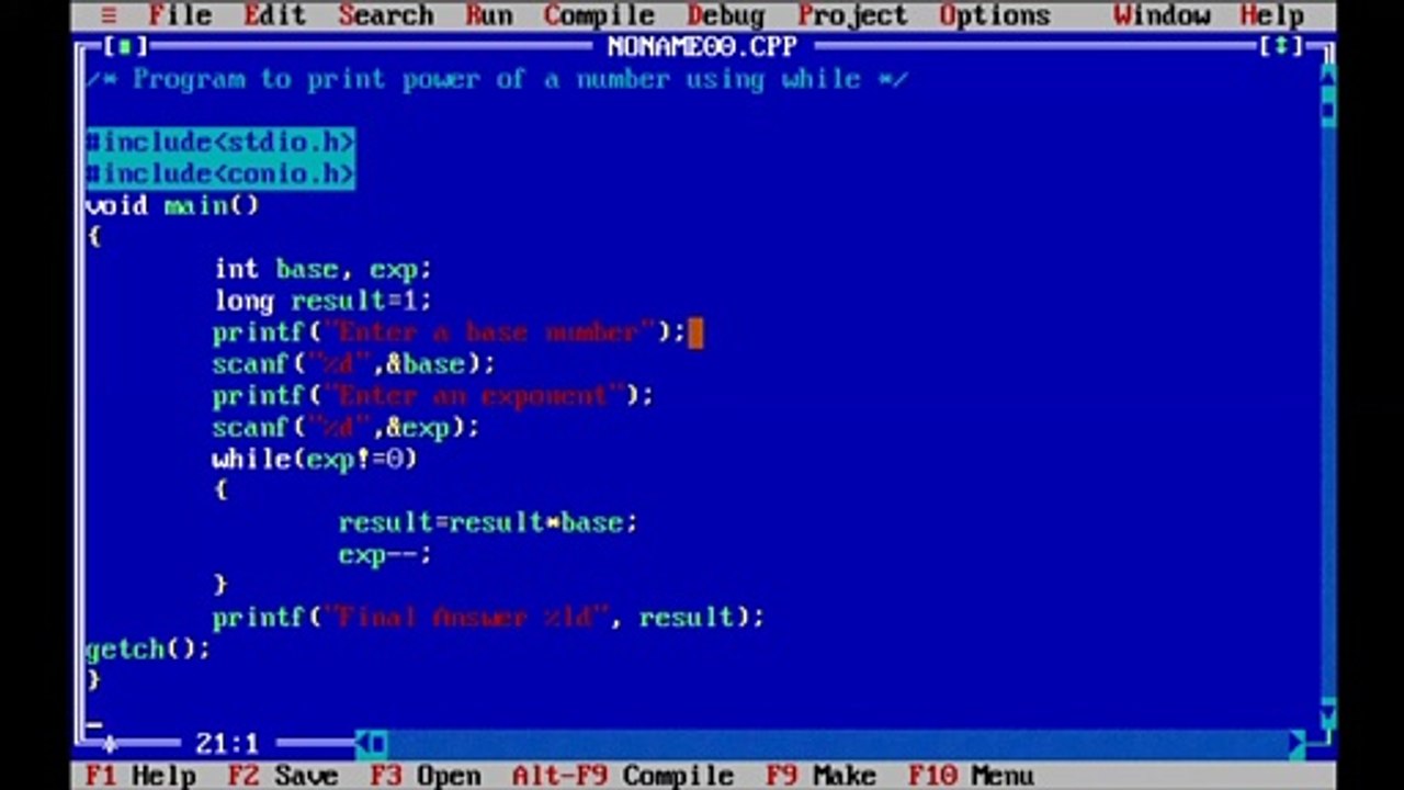 C Programming and Coding for Beginners Part 17 | Calculate power of a number using loop | By Prem Sir | PremnArya