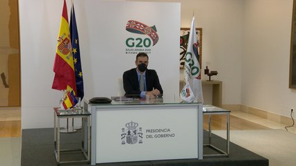 Sánchez asiste a la reunión del G-20 de forma telemática