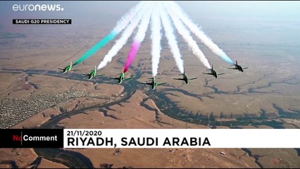 Saudi acrobatic planes perform flyover to mark start of G20 summit