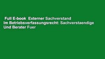 Full E-book  Externer Sachverstand Im Betriebsverfassungsrecht: Sachverstaendige Und Berater Fuer