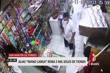 Alias "Mano larga" roba S/ 2000 de tienda en San Martín de Porres