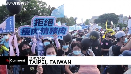Thousands protest in Taipei over US pork imports