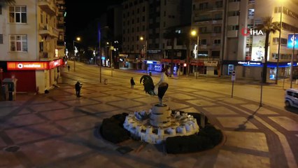 Denizli’de kısıtlamalarla beraber sokaklar sessizliğe büründü