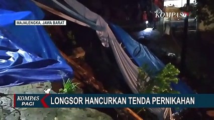 Detik-detik Tenda Pernikahan Ambruk Tersapu Longsor