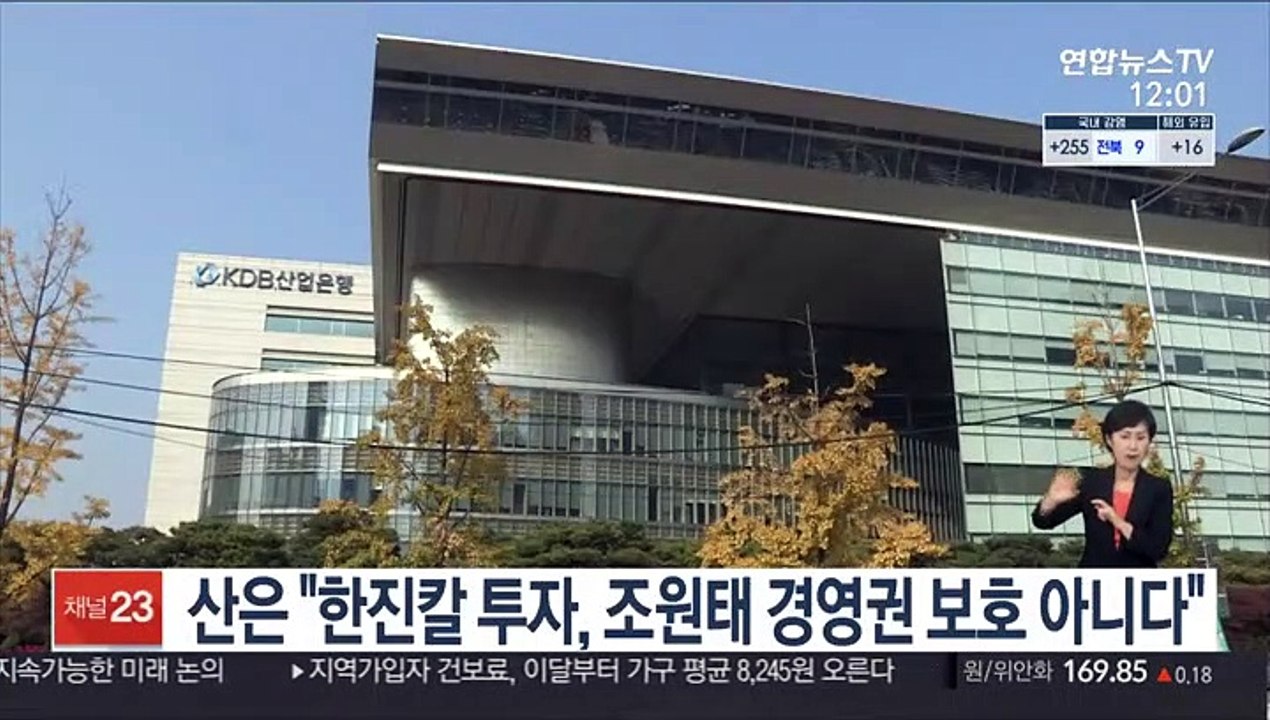 산은 "한진칼 투자, 조원태 경영권 보호 아니다"