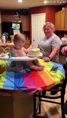 Grandma's Unsuspecting Birthday Cake Smash