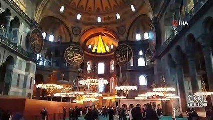 Ayasofya'da 7 yıldır bulunan iskele kaldırıldı | Video