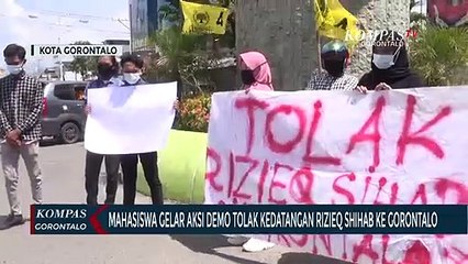 Mahasiswa Gelar Aksi Demo Tolak Kedatangan Rizieq Shihab Ke Gorontalo