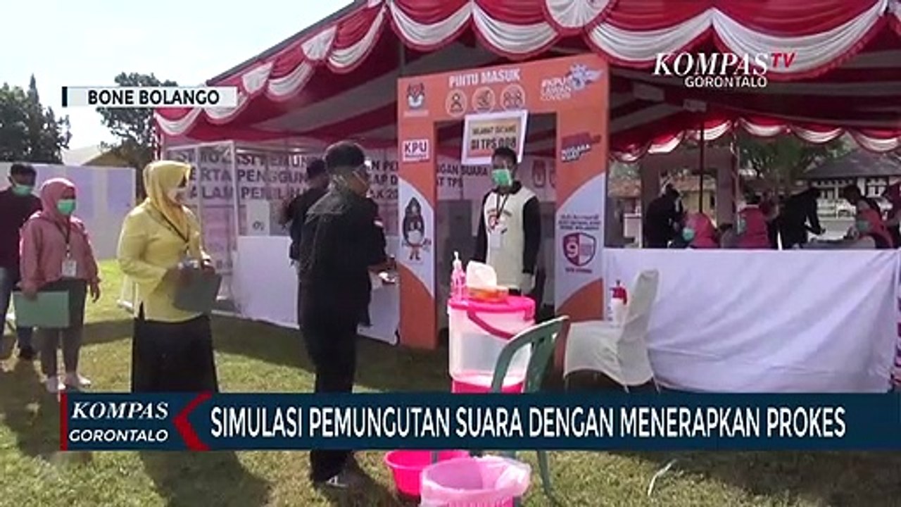 KPU Bone Bolango Gelar Simulasi Pemungutan Suara Dengan Menerapkan Protokol Kesehatan