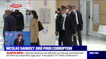 Procès des écoutes: l'arrivée de Nicolas Sarkozy au tribunal correctionnel de Paris