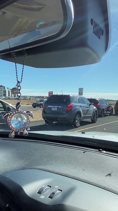 Drive-Thru Lines Extend for Miles
