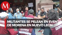 A golpes y empujones, revientan evento de Morena en Nuevo León