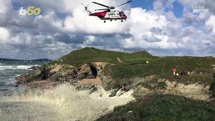 Check Out This Incredible Footage Shows Dog Rescued By Helicopter