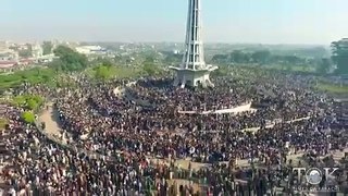 JUST IN_ Huge crowd of TLP workers gathered at Minar-e-Pakistan for the funer...