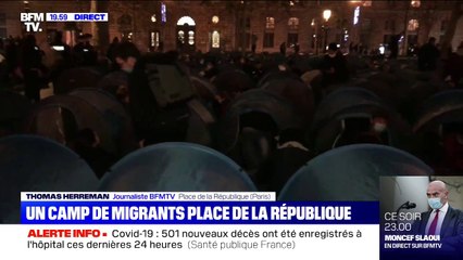 Un camp de migrants installé place de la République à Paris