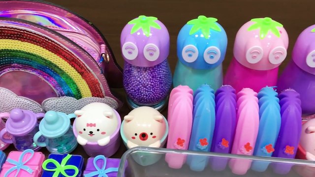 Purple Slime | Mixing Makeup and Glitter into Slime ASMR! Satisfying Slime Videos #795