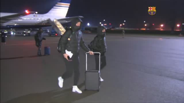 El Barça ya está en Kiev sin Messi ni De Jong