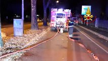 Imola (BO) - Furgone in sosta prende fuoco in Via Casoni  (23.11.20)