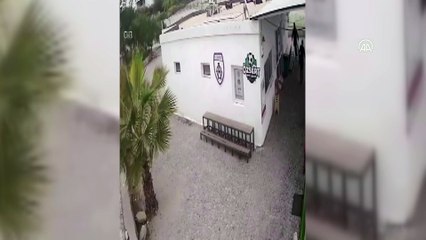 MUĞLA - Bodrum'da merdiven hırsızları güvenlik kamerasında