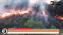 Impactantes imágenes del fuego en las orillas del arroyo Yabebirí en San Ignacio