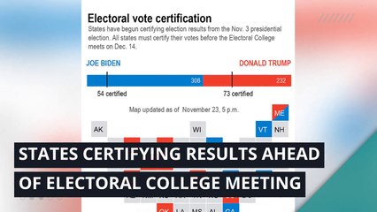 States certifying results ahead of Electoral College meeting, and other top stories in politics from November 24, 2020.