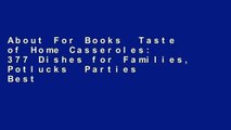 About For Books  Taste of Home Casseroles: 377 Dishes for Families, Potlucks  Parties  Best