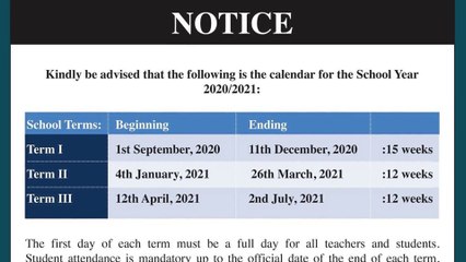 GOV'T INTENDS TO OPEN SCHOOLS ON SEPT 1