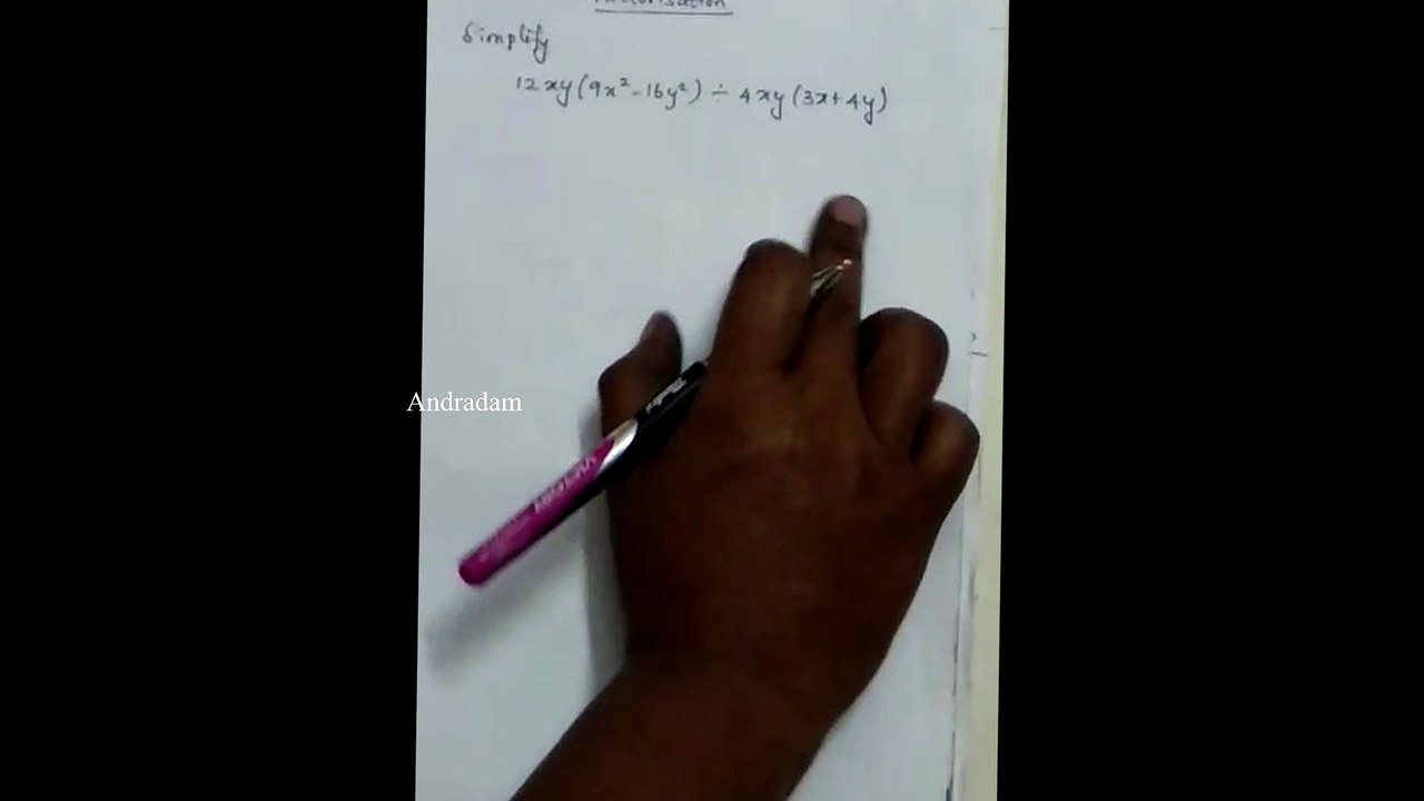 How to SIMPLIFY the given Equation using Factorisation method