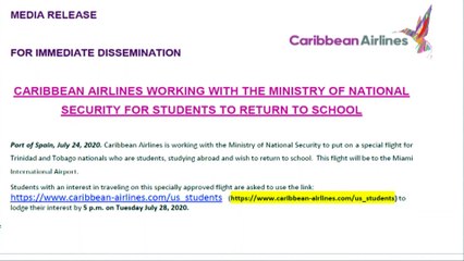 CAL Flight For Students Seeking To Return Abroad