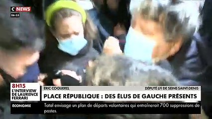 Les images d'Eric Coquerel bousculé par les policiers Place de la République cette nuit : "Ne me poussez pas, je suis député !