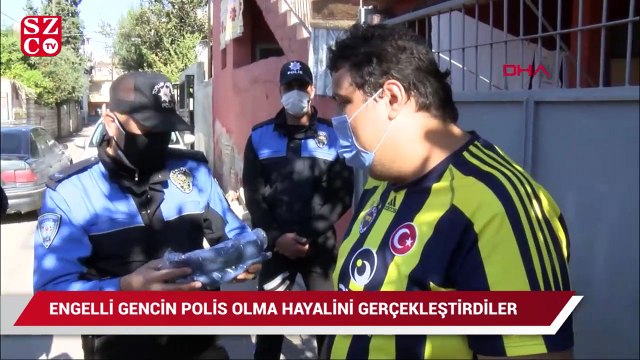 Engelli gencin polis olma hayalini, polis gerçekleştirdi