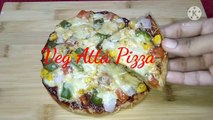 Atta Pizza on tawa/ Veg Atta Pizza On Tawa/ No Oven, No Maida, No Yeast Atta Pizza recipe on Tawa/ How to make atta pizza on tawa/ atta pizza tawa pe banane ki vidhi/ tawe pe atta pizza kaise banate hai/ whole wheat pizza without oven/ pizza recipe