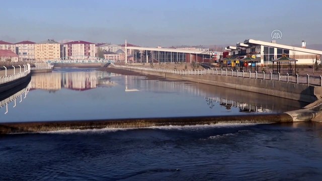 AĞRI - Doğu'da soğuk hava nedeniyle dereler ile araç ve evlerin camları buz tuttu