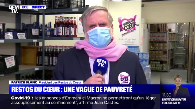 Le président des Restos du Cœur Patrice Blanc salue l'engagement en tant que bénévoles de plus en plus de jeunes