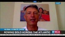 Man rowing across Atlantic Ocean against climate change