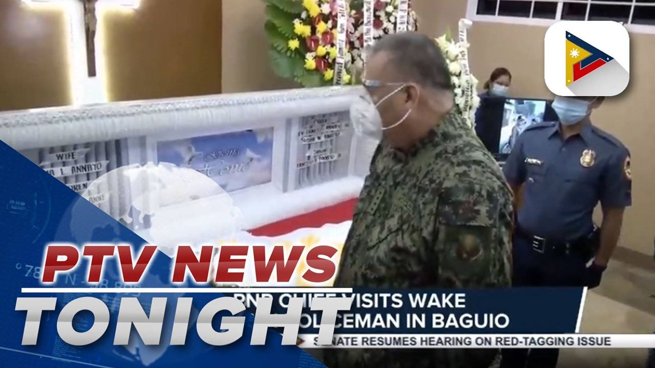 #PTVNewsTonight | PNP Chief Sinas visits wake of slain policeman in Baguio