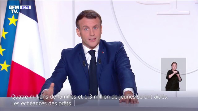 Emmanuel Macron annonce que des aides sociales seront versée à 4 millions de familles et 1,3 million de jeunes en fin de semaine